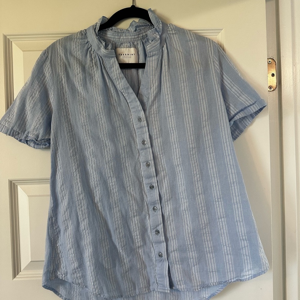 The Shirt by Rochelle Behrens Light Blue Button-Up